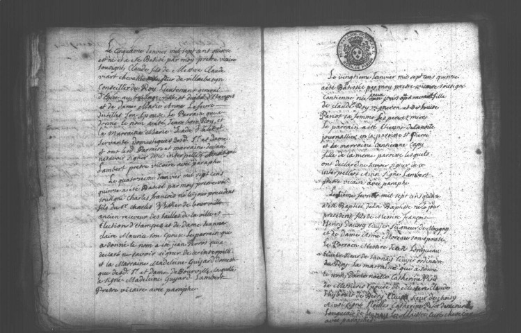 ETAMPES. Paroisse Notre-Dame : Baptêmes, mariages, sépultures : registre paroissial (1674-1714). [Lacunes : B.M.S. (1677-1696, 1699-1701, 1706-1710)]. 