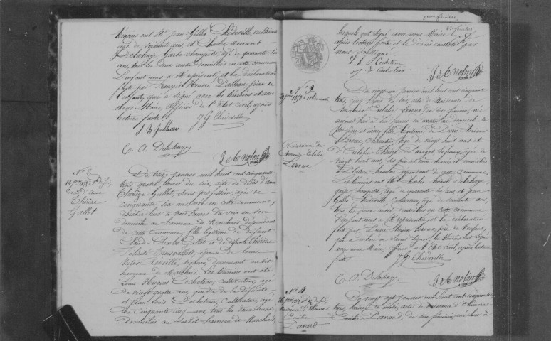 ROINVILLE-SOUS-DOURDAN. Naissances, mariages, décès : registre d'état civil (1853-1860). 