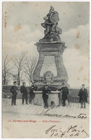 JUVISY-SUR-ORGE. - Les Belles-Fontaines. MA (1904), 2 mots, 5 c, ad. 