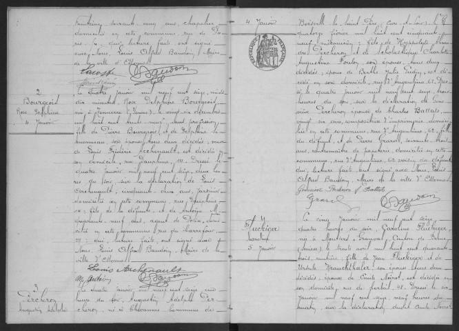 ESSONNES.- Décès : registre d'état civil. 