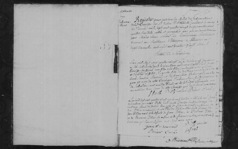 ABBEVILLE-LA-RIVIERE. Registre de naissances, mariages et décès (1791 - an X).