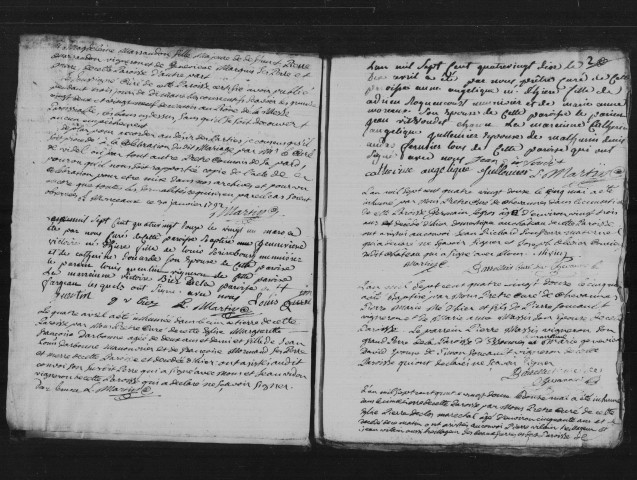 MONTCEAUX. - Naissances, mariages, décès : registre d'état civil (1792-1799). [Lacunes : mariages (an VII)]. 