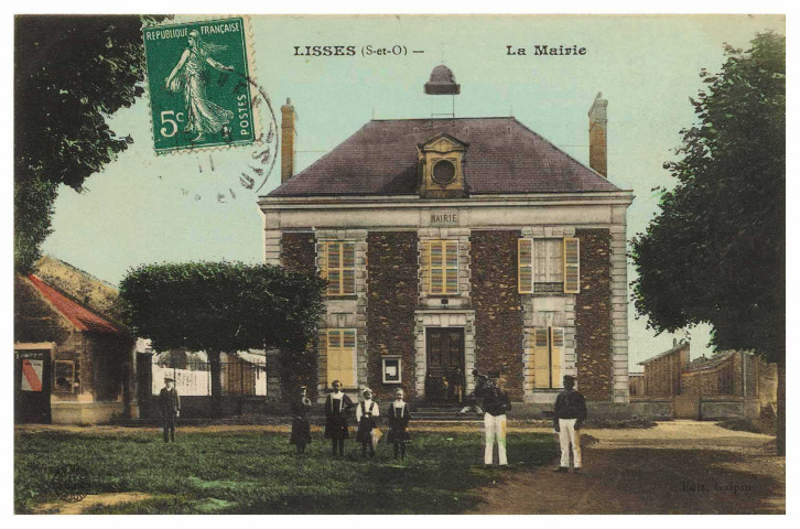 LISSES. - La mairie. Galpin, (1911), 1 mot, 5 c, couleur, ad. 