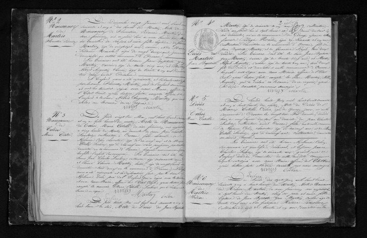 ORVEAU. Naissances, mariages, décès : registre d'état civil (1861-1875). 