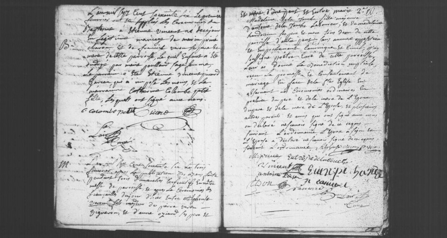 BOUVILLE. Paroisse Saint-Martin : Baptêmes, mariages, sépultures : registre paroissial (1766-an II). [B.M. (an II), voir 4E330]. 