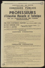 Essonne [Département]. - Avis de concours publics pour le recrutement de professeurs d'éducation manuelle et technique : conditions et formalités d'inscription (1971). 