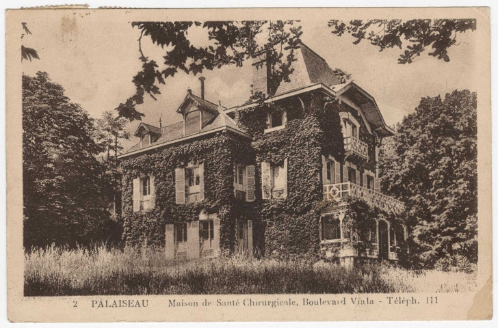 PALAISEAU. - Maison de santé chirurgicale, boulevard Viala [Editeur Fleurier, 1934, timbre à 20 centimes]. 
