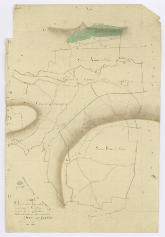 BURES-SUR-YVETTE. - Plan d'assemblage, ech. 1/5000, coul., aquarelle, papier, 98x59 (sd). 