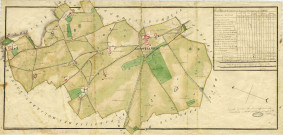 GOMETZ-LA-VILLE. - Plans d'intendance. Plan dressé par SCHMID, Ech. 1/200 et 1/220 perches, Dim. 105 x 50 cm. 