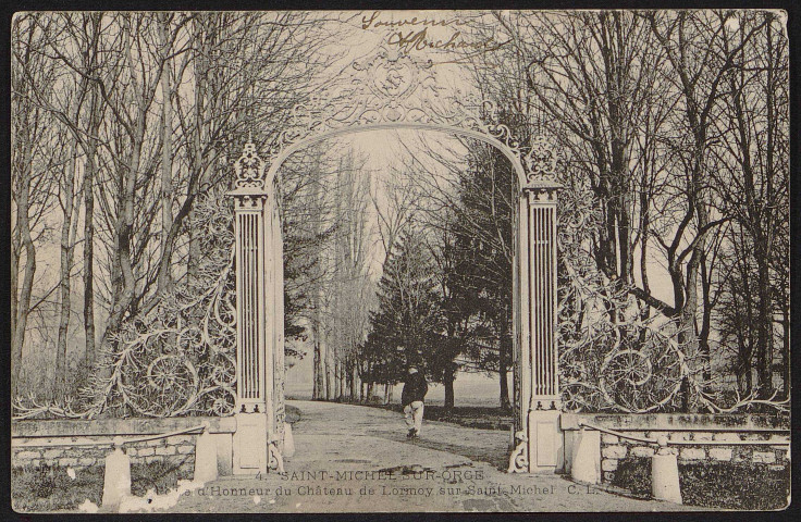 SAINT-MICHEL-SUR-ORGE.- Grille d'honneur du château de Lormoy sur Saint-Michel, 1904