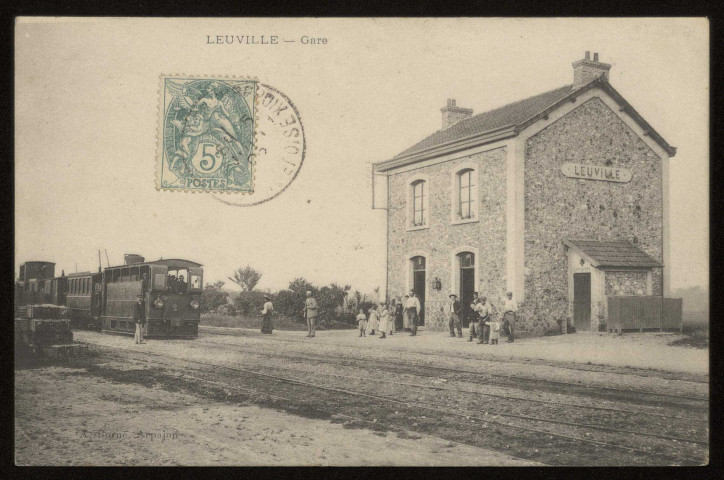 LEUVILLE-SUR-ORGE. - La gare. Editeur A. Borné, 1905, timbre à 5 centimes. 