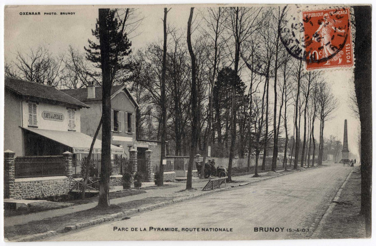 BRUNOY. - Parc de la Pyramide. Route nationale, 1904, 16 lignes, 10 c, ad. 