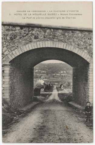 PALAISEAU. - La Fontaine d'Yvette. Le pont de pierres (nouvelle ligne de Chartres). Editeur Deley. 