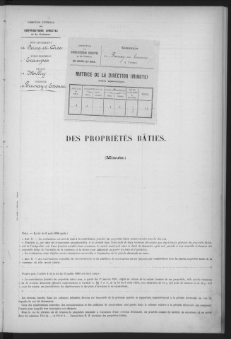 PRUNAY-SUR-ESSONNE. - Matrice des propriétés bâties [cadastre rénové en 1934]. 