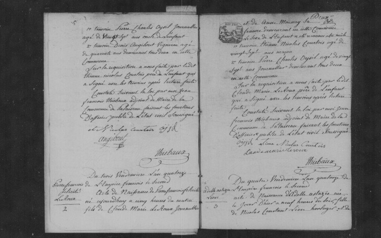 PALAISEAU. Naissances, mariages, décès : registre d'état civil (an XIV-1812). 