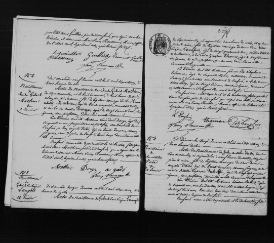 ANGERVILLE. Naissances : registre d'état civil (1861-1875) [N. (1874) : voir mariages même année]. 