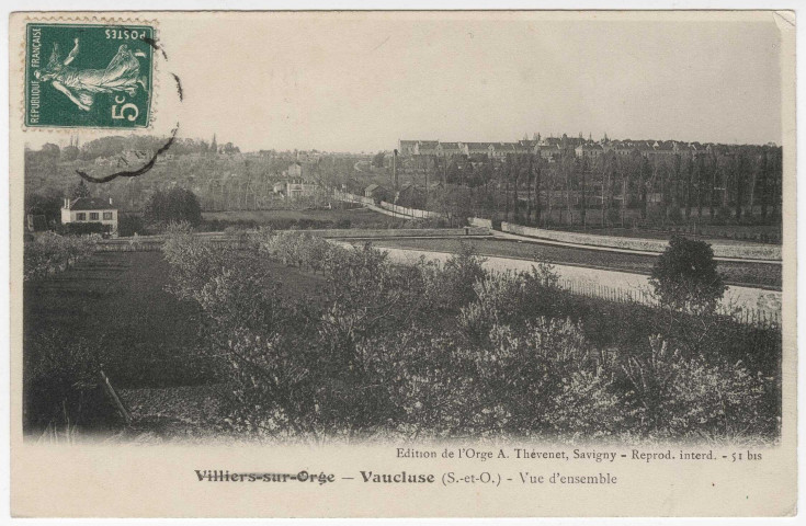 SAINTE-GENEVIEVE-DES-BOIS. - Vaucluse, vue d'ensemble [Editeur Thévenet, 1908, timbre à 5 centimes]. 