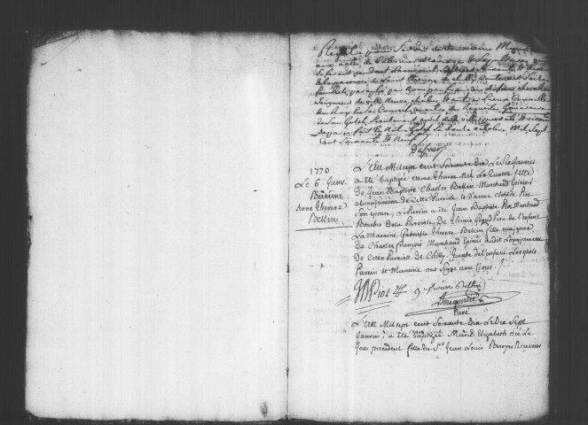 CHILLY-MAZARIN. Paroisse Saint-Etienne : Baptêmes, mariages, sépultures : registre paroissial (1759-1770). 