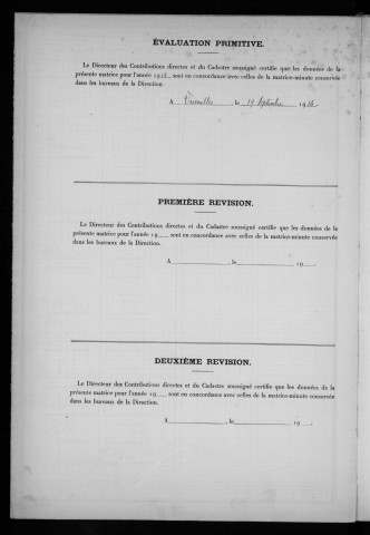 FONTENAY-LE-VICOMTE. - Matrice des propriétés non bâties : folios 1 à 200 [cadastre rénové en 1934]. 