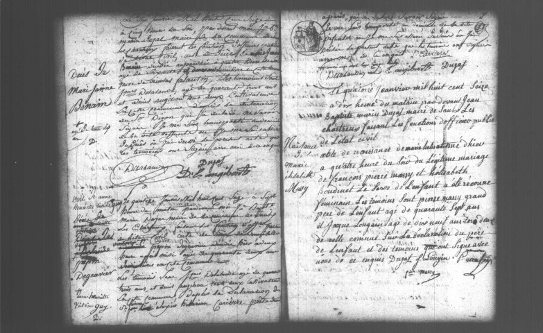 SAULX-LES-CHARTREUX. Naissances, mariages, décès : registre d'état civil (1816-1822). 