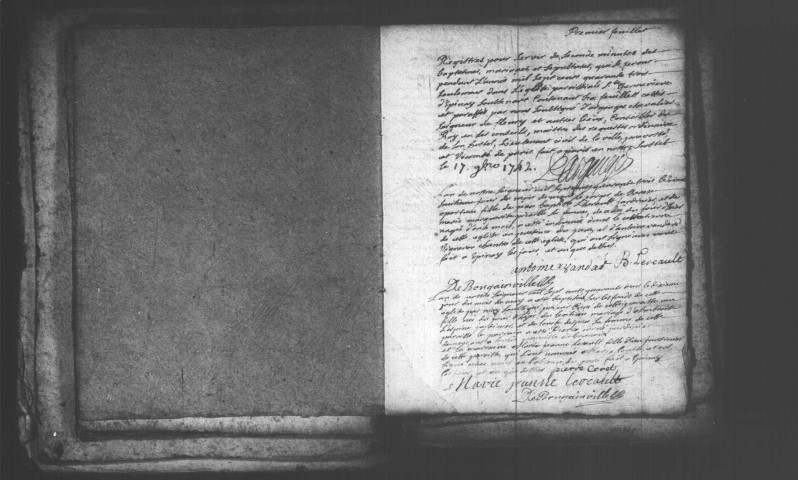 EPINAY-SOUS-SENART. Paroisse Sainte-Geneviève : Baptêmes, mariages, sépultures : registre paroissial (1743-1754). 
