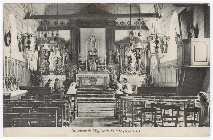 VILLABE. - Intérieur de l'église de Villabé [Editeur Bourdier-Faucheux]. 