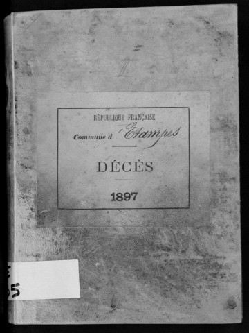 ETAMPES. Décès : registre d'état civil (1897). 