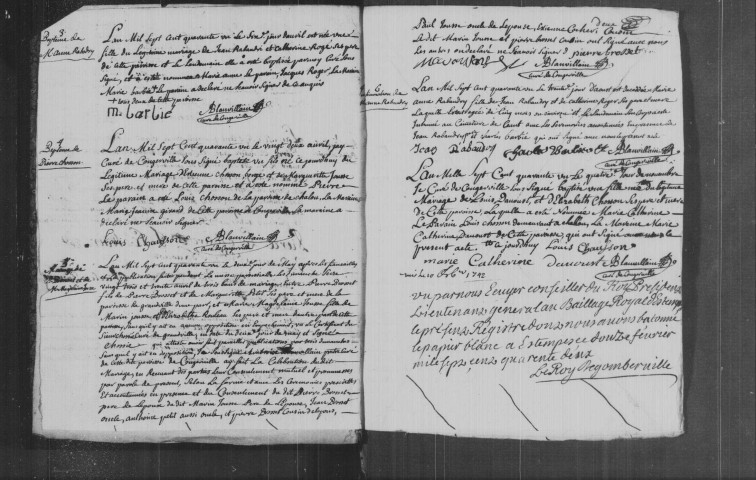 CONGERVILLE. Paroisse Saint-Gilles : Baptêmes, mariages, sépultures : registre paroissial (1741-1780). 