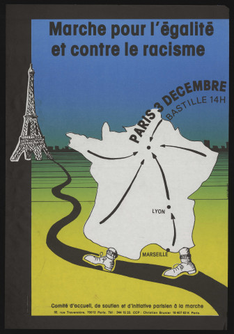 Essonne [Département]. - PARTI SOCIALISTE UNIFIE. Marche pour l'égalité et contre le racisme (1980). 
