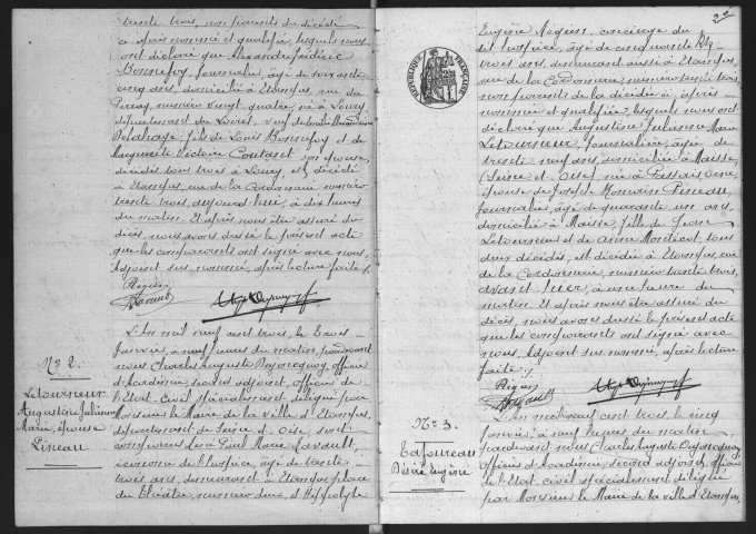 ETAMPES.- Décès : registre d'état civil (1903). 