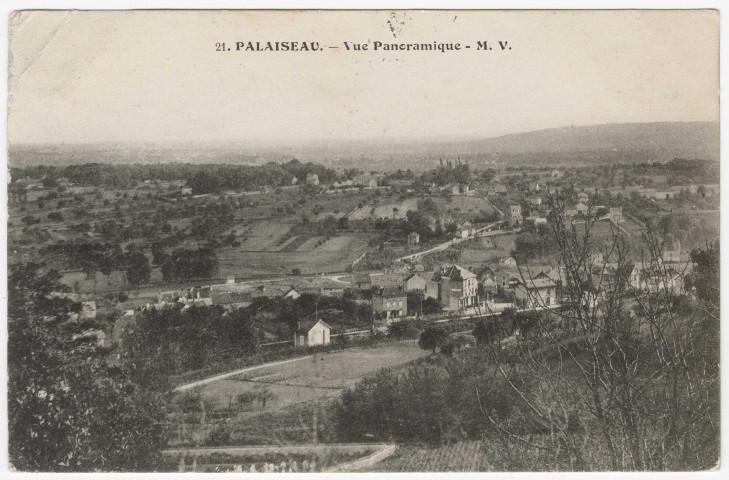 PALAISEAU. - Vue panoramique [Editeur MV, timbre à 10 centimes]. 