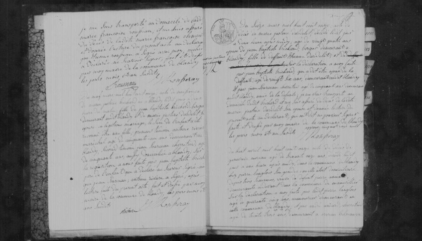 BLANDY. Naissances, mariages, décès : registre d'état civil (1811-1835). 