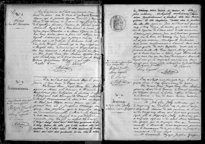 MAINVILLE (DRAVEIL). Naissances, mariages, décès : registre d'état civil (1873-1877). 