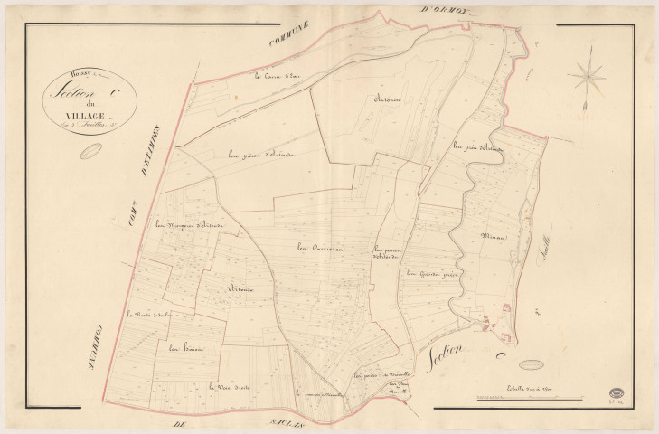 BOISSY-LA-RIVIERE. - Section C : Village (le), 3e feuille.