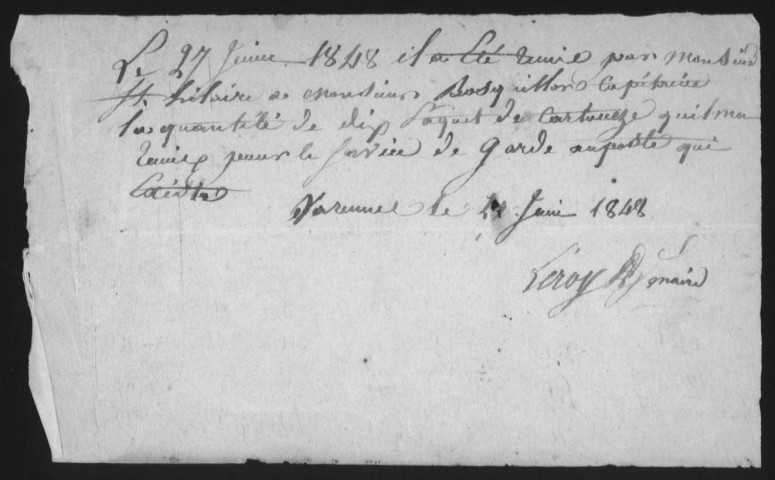 VARENNES-JARCY. - Administration de la commune. - Registre des délibérations du conseil municipal (09/05/1844 - 29/10/1857). 