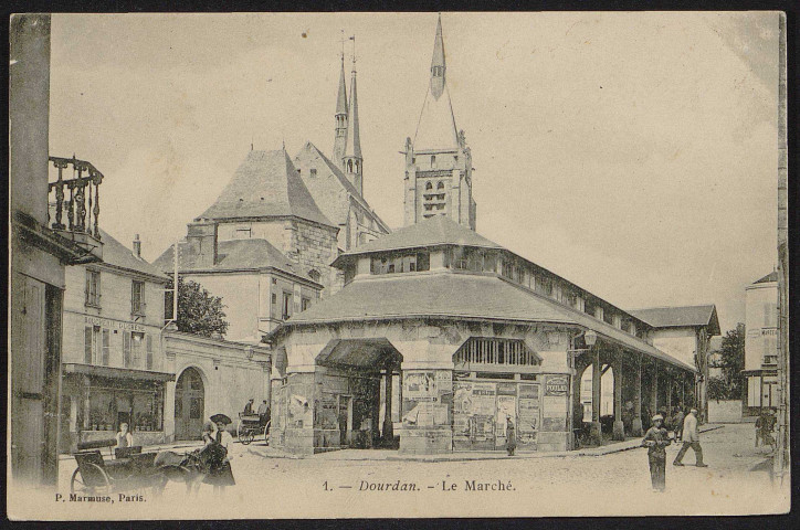 Dourdan .- Le marché (1904). 