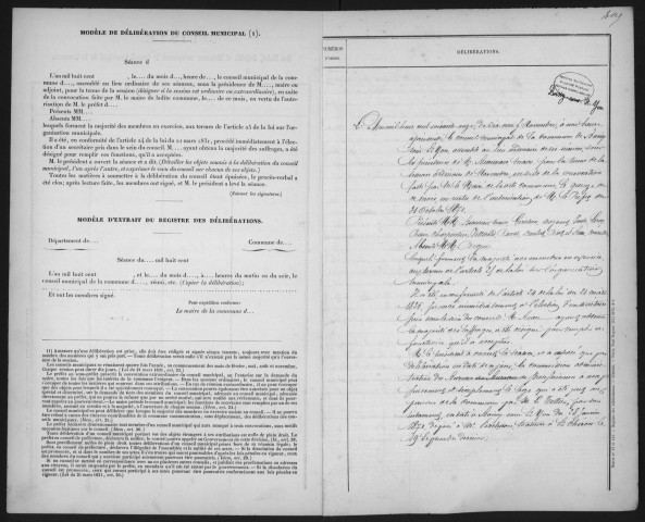 BOISSY-SOUS-SAINT-YON. - Administration de la commune. - Registre des délibérations du conseil municipal (02/06/1850 - 16/10/1871). 