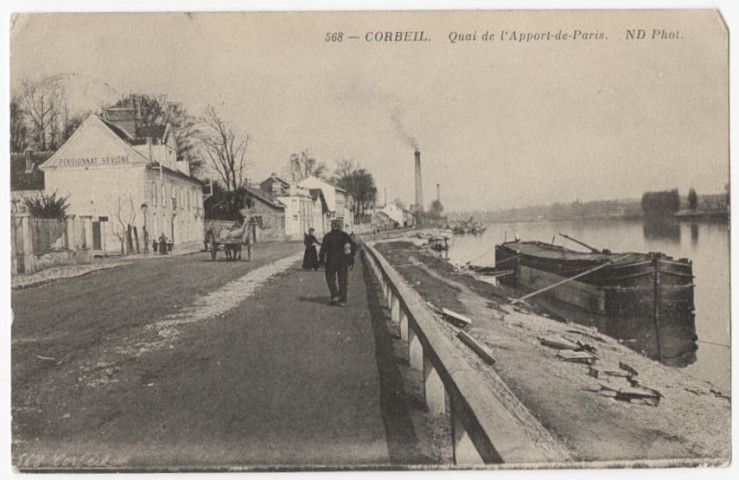 CORBEIL-ESSONNES. - Quai de l'Apport-de-Paris, ND, 1916, 3 lignes, ad. 