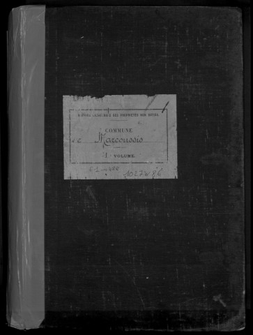 MARCOUSSIS. - Matrice des propriétés non bâties : folios 1 à 488 [cadastre rénové en 1939]. 