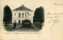 ETAMPES. - Le théâtre, statue de Geoffroy-Saint-Hilaire [Editeur L. des G., 1902, timbre à 5 centimes]. 