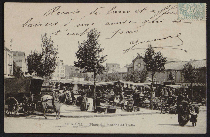 Corbeil-Essonnes.- Place du marché et halle [1904-1906]. 