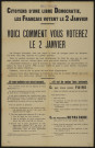 Seine-et-Oise [Département]. - Citoyens d'une libre démocratie, les Français votent le 2 janvier. Voici comment vous voterez, 1956. 