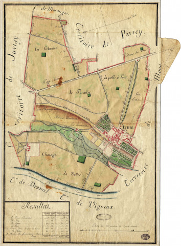 ATHIS. - Plans d'intendance. Plan, Ech. 1/200 perches, Dim. 45 x 65 cm, [fin XVIIIe siècle]. 