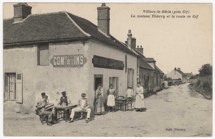 VILLIERS-LE-BACLE. - La maison Thierry et la route de Gif [Editeur Thierry, 1912, timbre à 10 centimes]. 