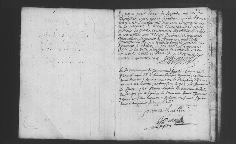 GRIGNY. Paroisse Saint-Antoine : Baptêmes, mariages, sépultures : registre paroissial (1756-1767). 