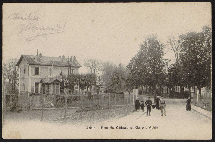 Athis-Mons.- Rue du coteau et gare d'Athis (17 août 1903) 