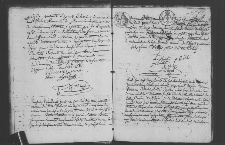 VILLEJUST. Naissances, mariages, décès : registre d'état civil (1818-1847). 