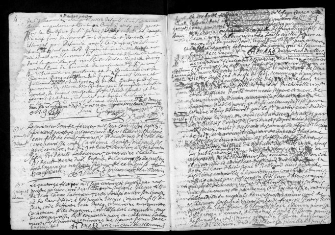 VILLECONIN. - Registre paroissial des baptêmes, mariages, sépultures (1 registre) [quelques actes de 1673 et 1692]. 