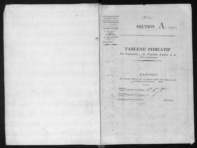 GUIBEVILLE. - Etat de sections [cadastre rénové en 1934]. 