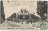CORBEIL-ESSONNES. - Avenue du Président Carnot et rue Champlouis, 1907, 3 lignes, 5 c, ad. 